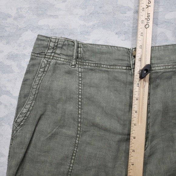 American Eagle Pants Womens 16 Green Linen Blend Straight Leg Lightweight NWT - Picture 9 of 12